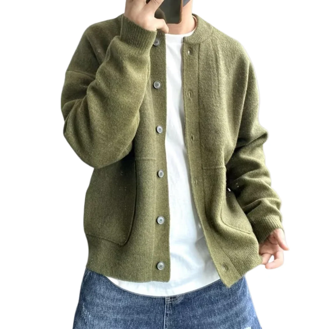Heren Cardigan Gebreid Wol Met Knoopsluiting Casualstijl