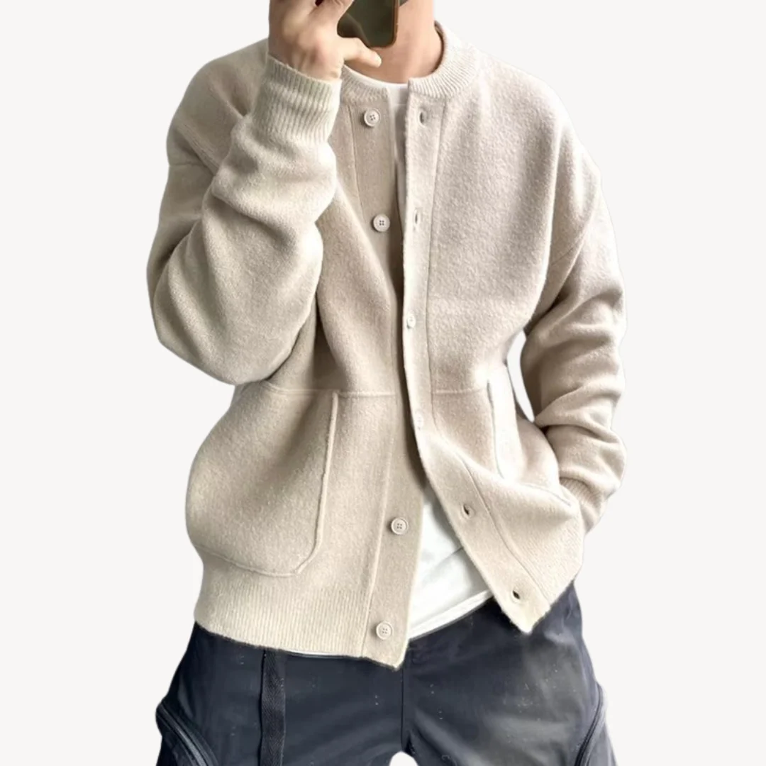 Heren Cardigan Gebreid Wol Met Knoopsluiting Casualstijl - Image 2
