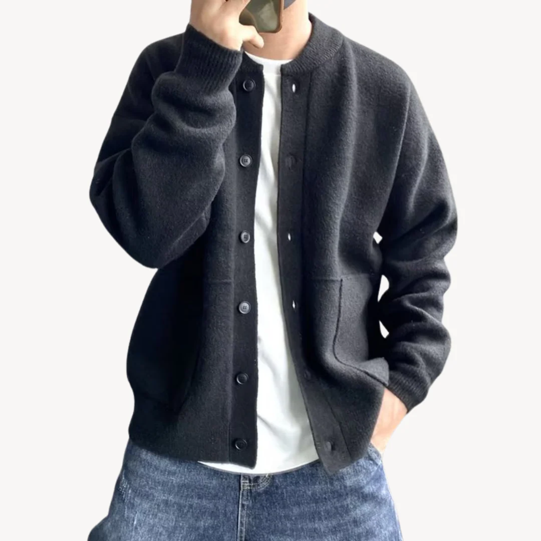Heren Cardigan Gebreid Wol Met Knoopsluiting Casualstijl - Image 3