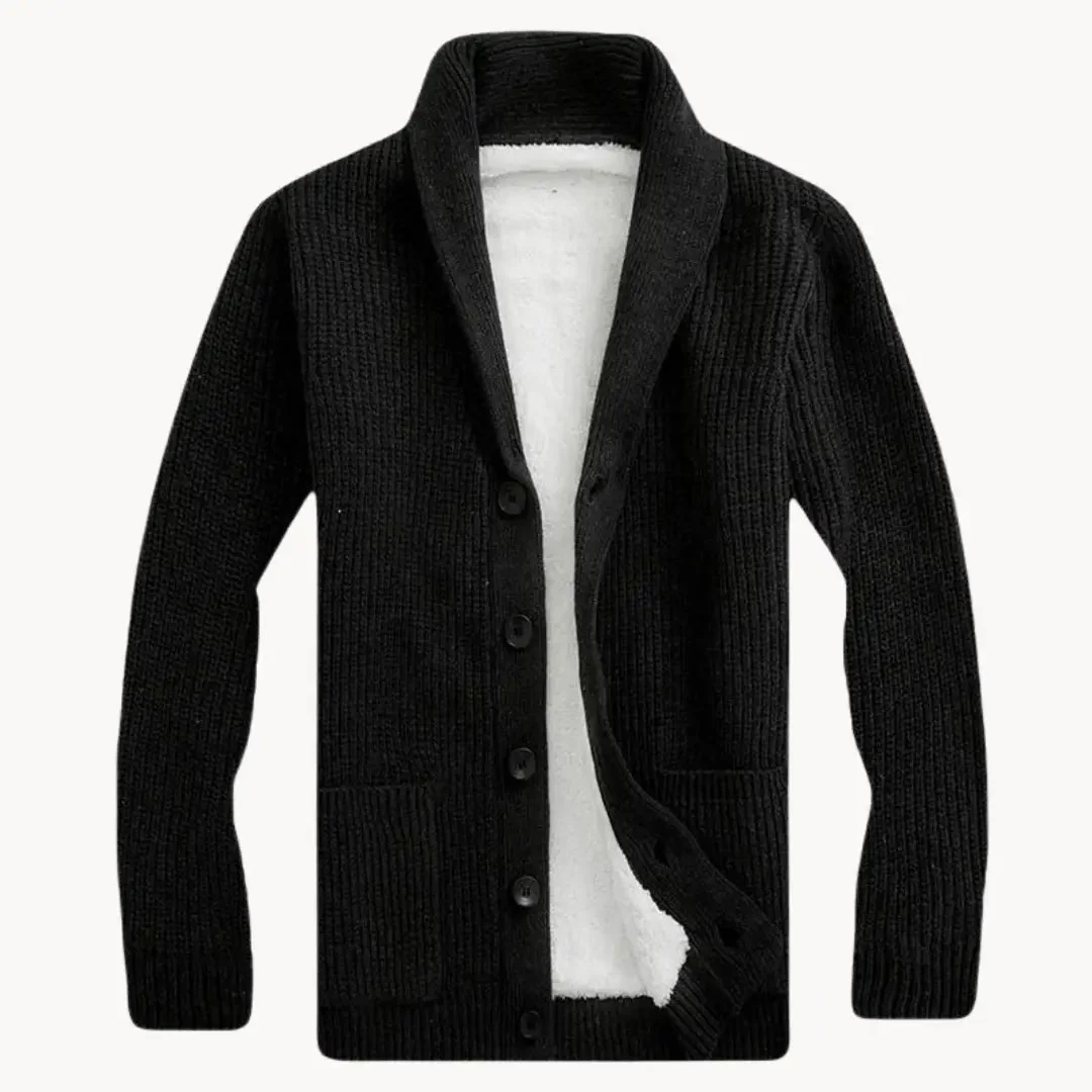 Heren Cardigan met Sjalkraag en Ribbelstructuur voor Comfortabele Stijl - Image 4