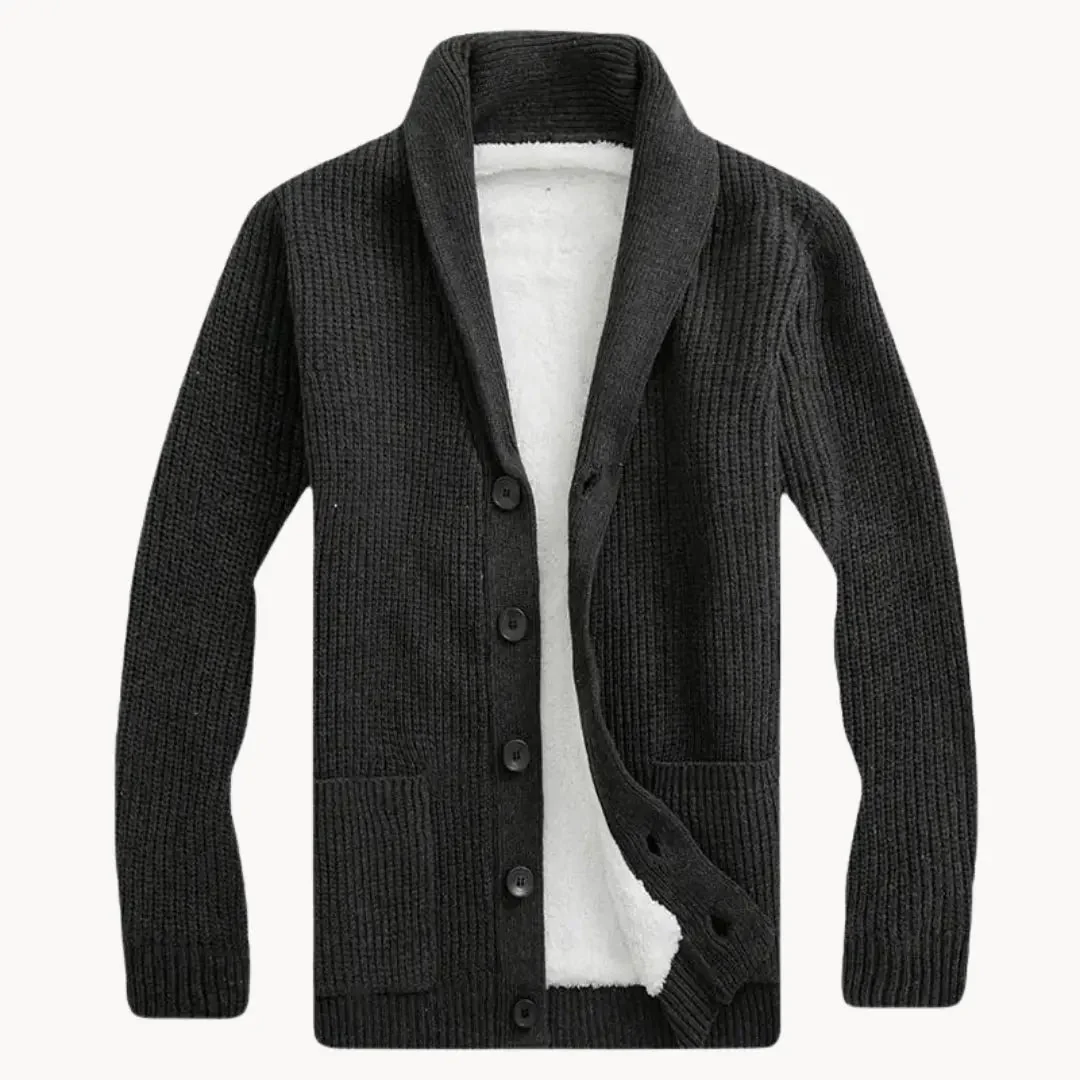 Heren Cardigan met Sjalkraag en Ribbelstructuur voor Comfortabele Stijl - Image 6