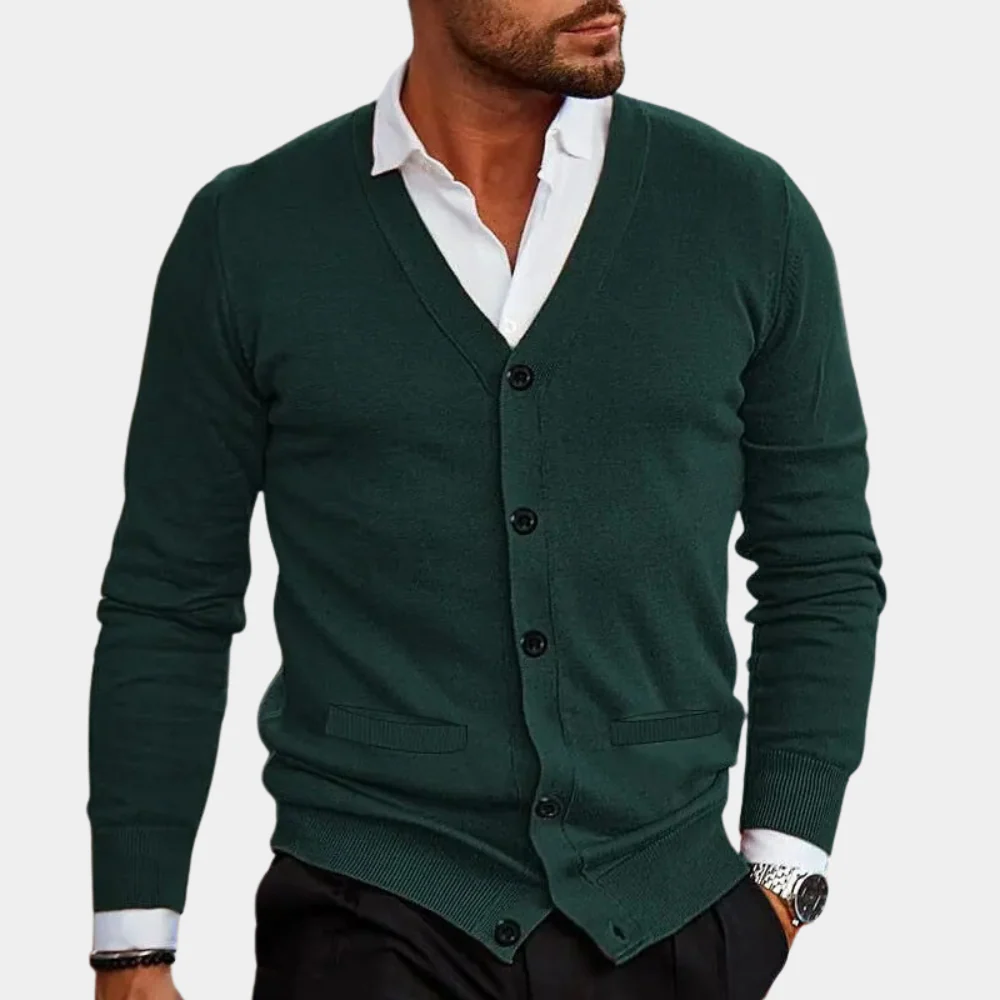 Heren Cardigan V-hals Met Knoopsluiting - Image 2