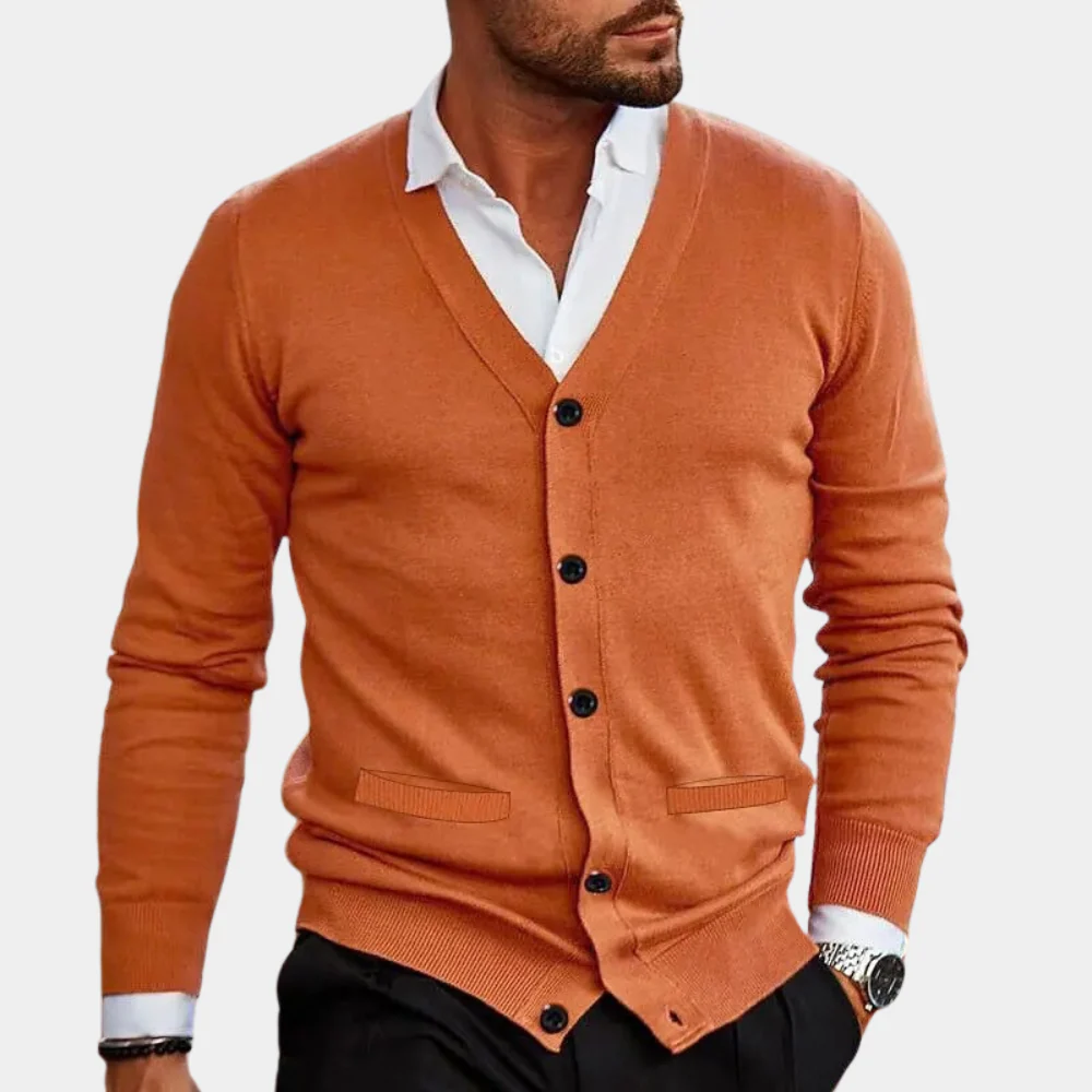 Heren Cardigan V-hals Met Knoopsluiting - Image 3