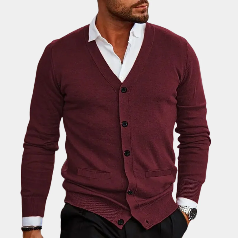 Heren Cardigan V-hals Met Knoopsluiting - Image 4
