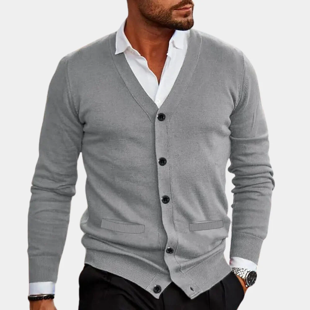 Heren Cardigan V-hals Met Knoopsluiting - Image 5