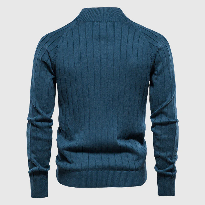 Heren Cardigan Zip-Up Met Geribbelde Textuur voor Casual en Semi-Formele Stijl - Image 6