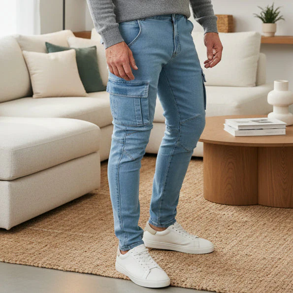 Heren Cargo Broek Aansluitende Pasvorm Met Praktische Zakken - Image 2