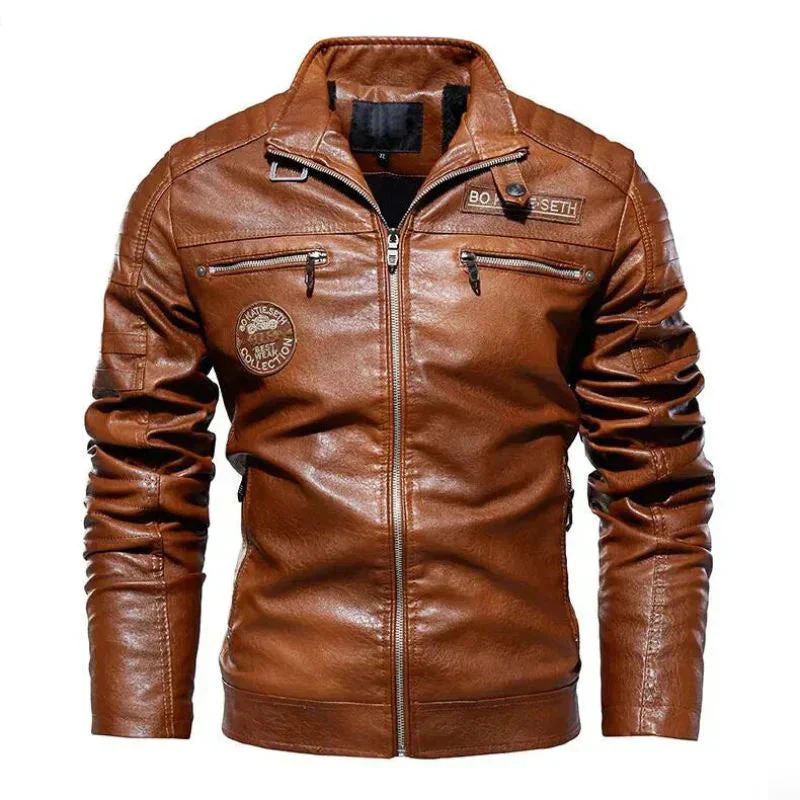 Heren Casual Leren Winterjas