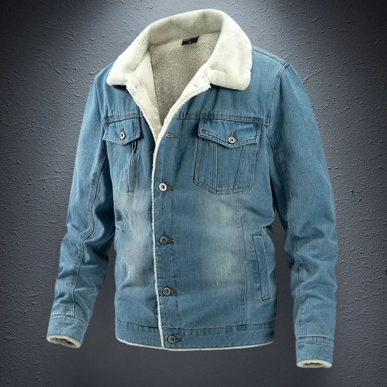 Heren Denim Jas met Fleece Stijlvoering voor Buitenactiviteiten - Image 2