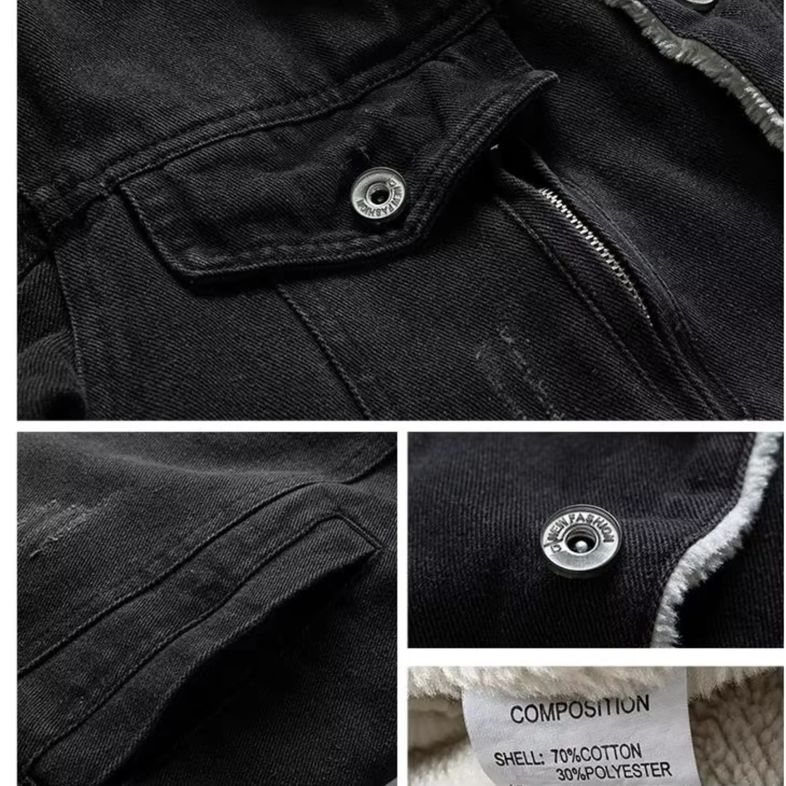 Heren Denim Jas met Fleece Stijlvoering voor Buitenactiviteiten - Image 6