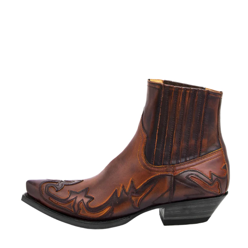Heren Enkellaarsjes Cowboy Stijl Leer met Rits