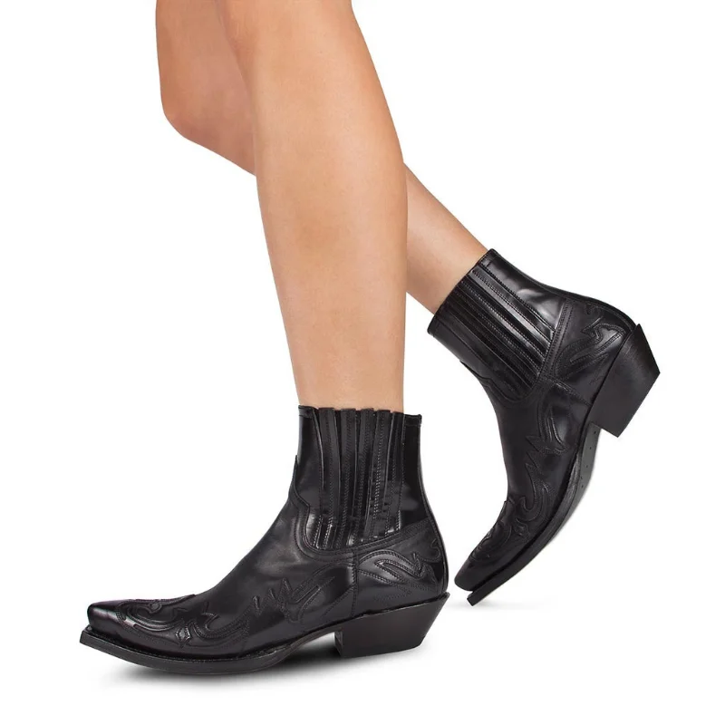 Heren Enkellaarsjes Cowboy Stijl Leer met Rits - Image 4