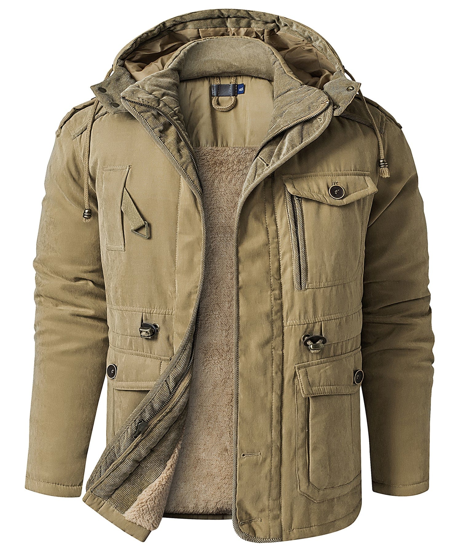 Heren Expedition Jacket Met Verstelbare Taille En Zachte Fleece
