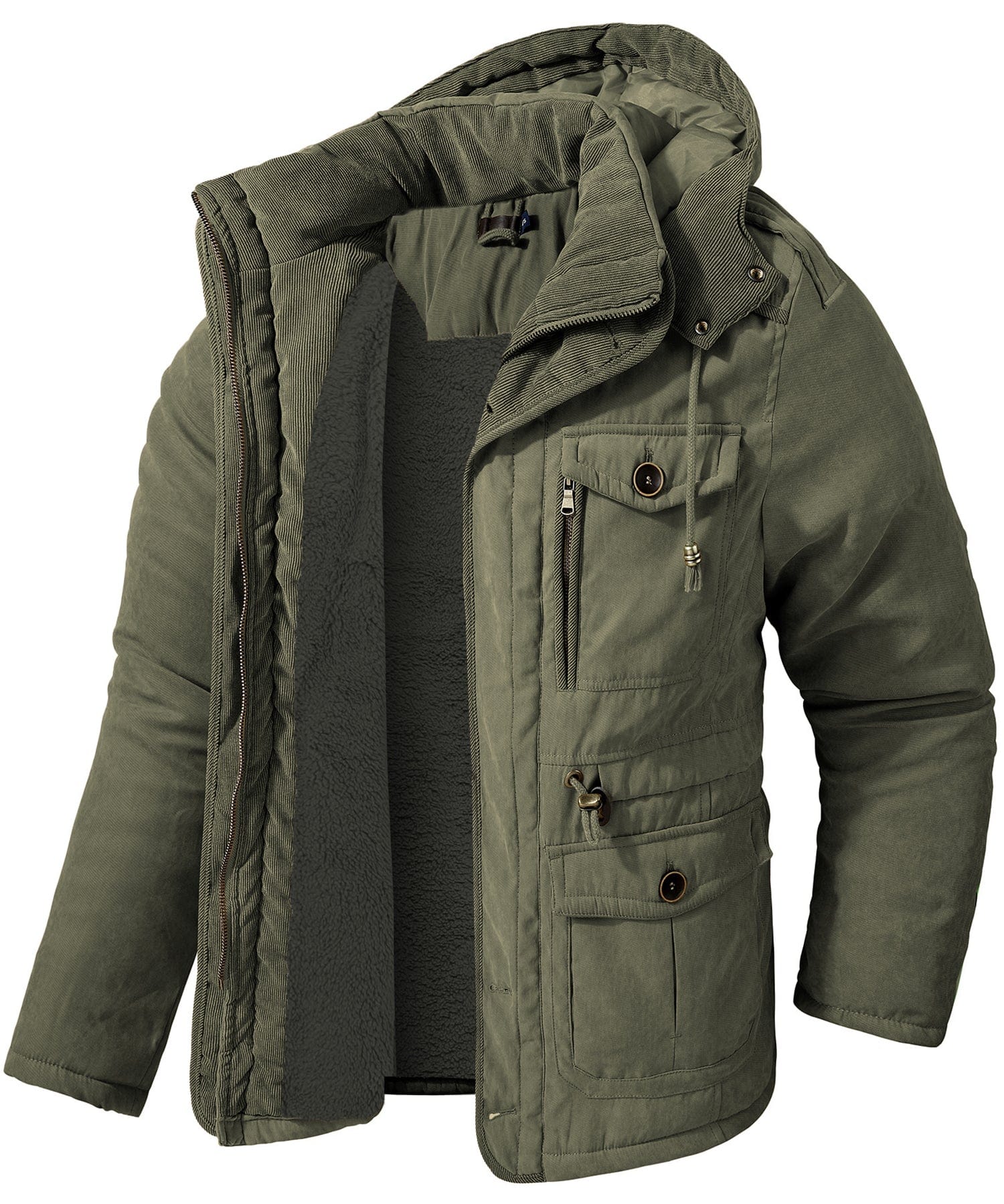 Heren Expedition Jacket Met Verstelbare Taille En Zachte Fleece - Image 4