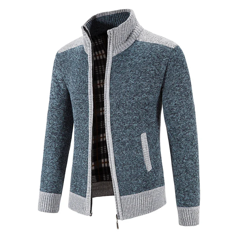 Heren Gebreide Cardigan met Patchwork Ontwerp - Image 7