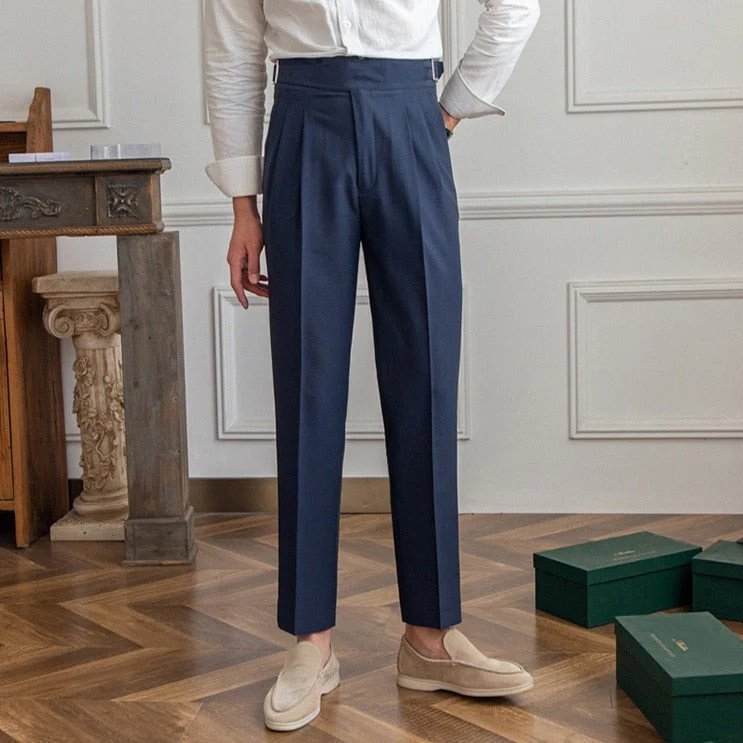 Heren Hoge Taille Broek Tailored Fit Met Geplooide Voorkant - Image 10