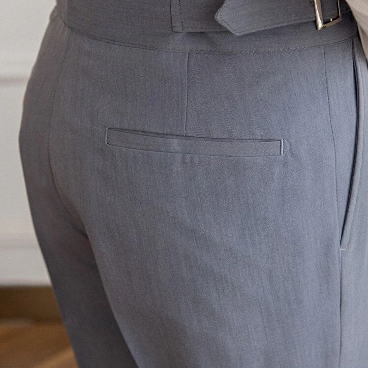 Heren Hoge Taille Broek Tailored Fit Met Geplooide Voorkant - Image 6