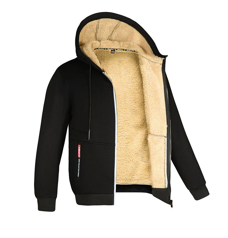 Heren Hoodie met Rits van Lamswol voor de Winter