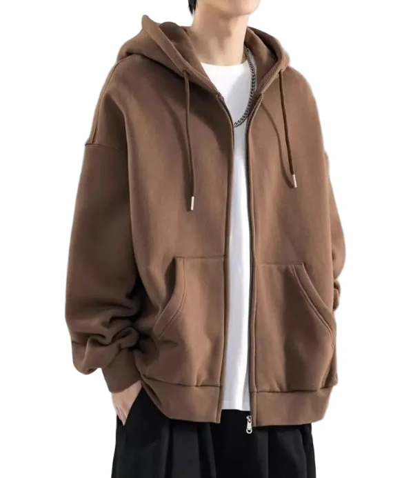 Heren Hoodie Sweatshirt Met Rits - Losse Pasvorm