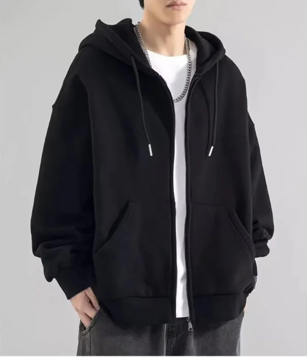 Heren Hoodie Sweatshirt Met Rits - Losse Pasvorm - Image 3