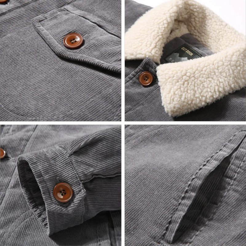 Heren Jas Corduroy Met Padded Binnenvoering Casual Katoen - Image 5