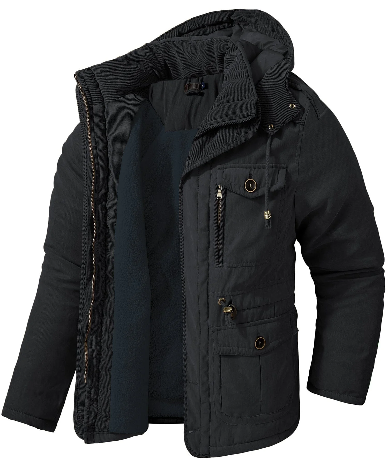 Heren Jas Winter Robuuste Buitenlaag Fleece Binnenvoering - Image 3