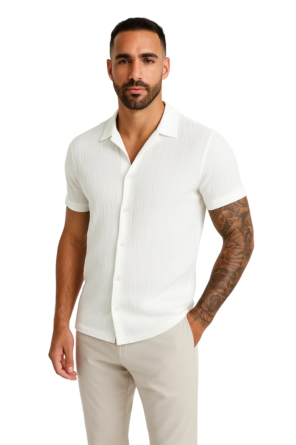 Heren Korte Mouwen Shirt Losse Pasvorm