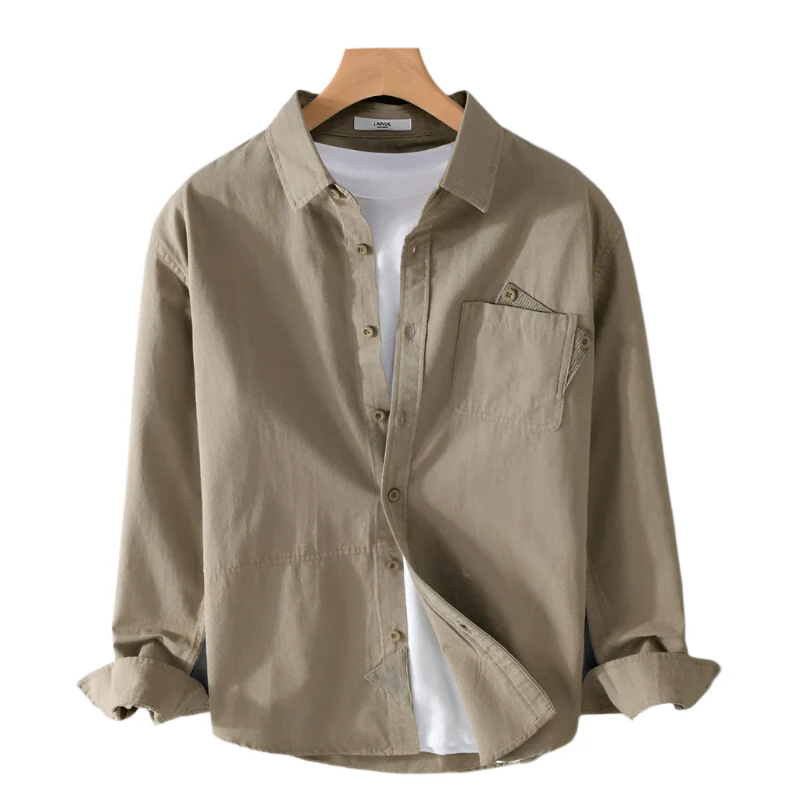 Heren Lange Mouw Shirt Casual Katoen en Linnen