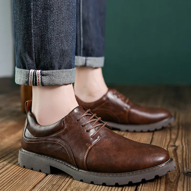 Heren Leren Schoenen Casual Britse Stijl - Image 2