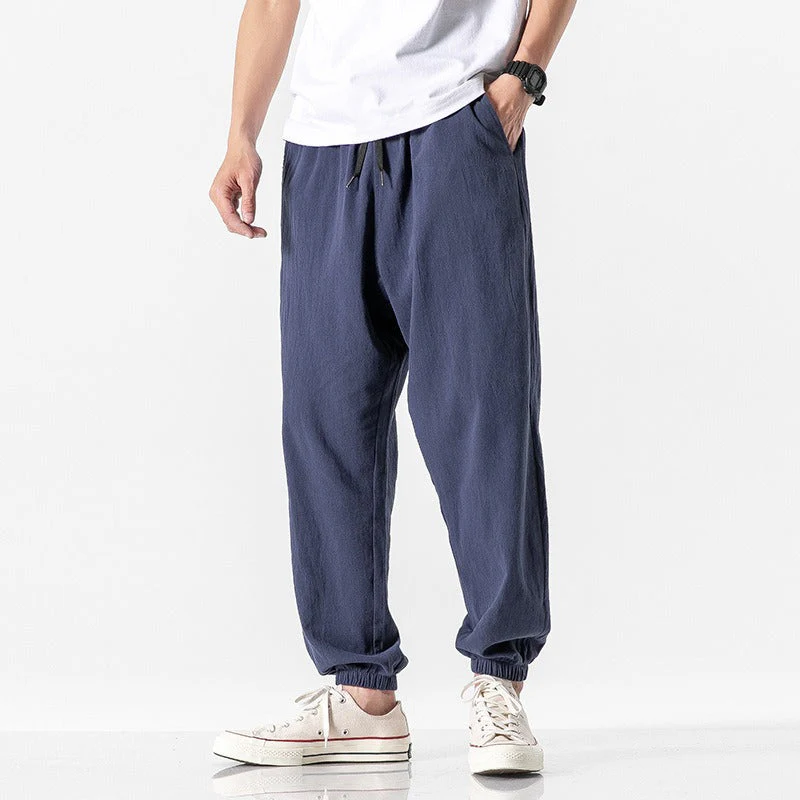Heren Linnen Broek Comfortabele Snit Katoen - Image 3