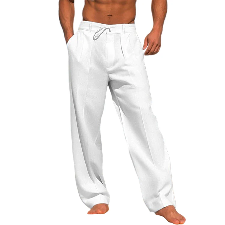 Heren Linnen Broek Relaxed Fit Met Touwtjesluiting