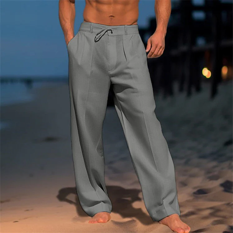 Heren Linnen Broek Relaxed Fit Met Touwtjesluiting - Image 2