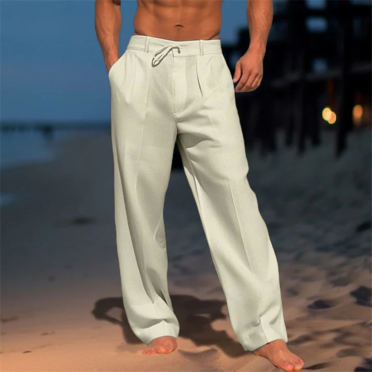 Heren Linnen Broek Relaxed Fit Met Touwtjesluiting - Image 3