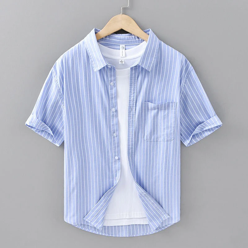 Heren Overhemd Gestreept Linnen Katoenmix voor Casual en Formele Stijl - Image 4