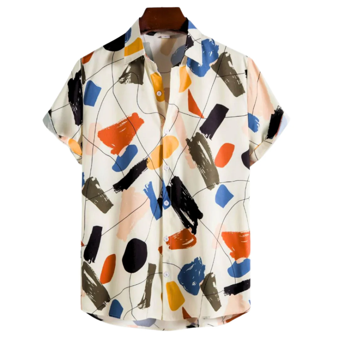 Heren Overhemd Met Schilderachtige Print Casual Katoen