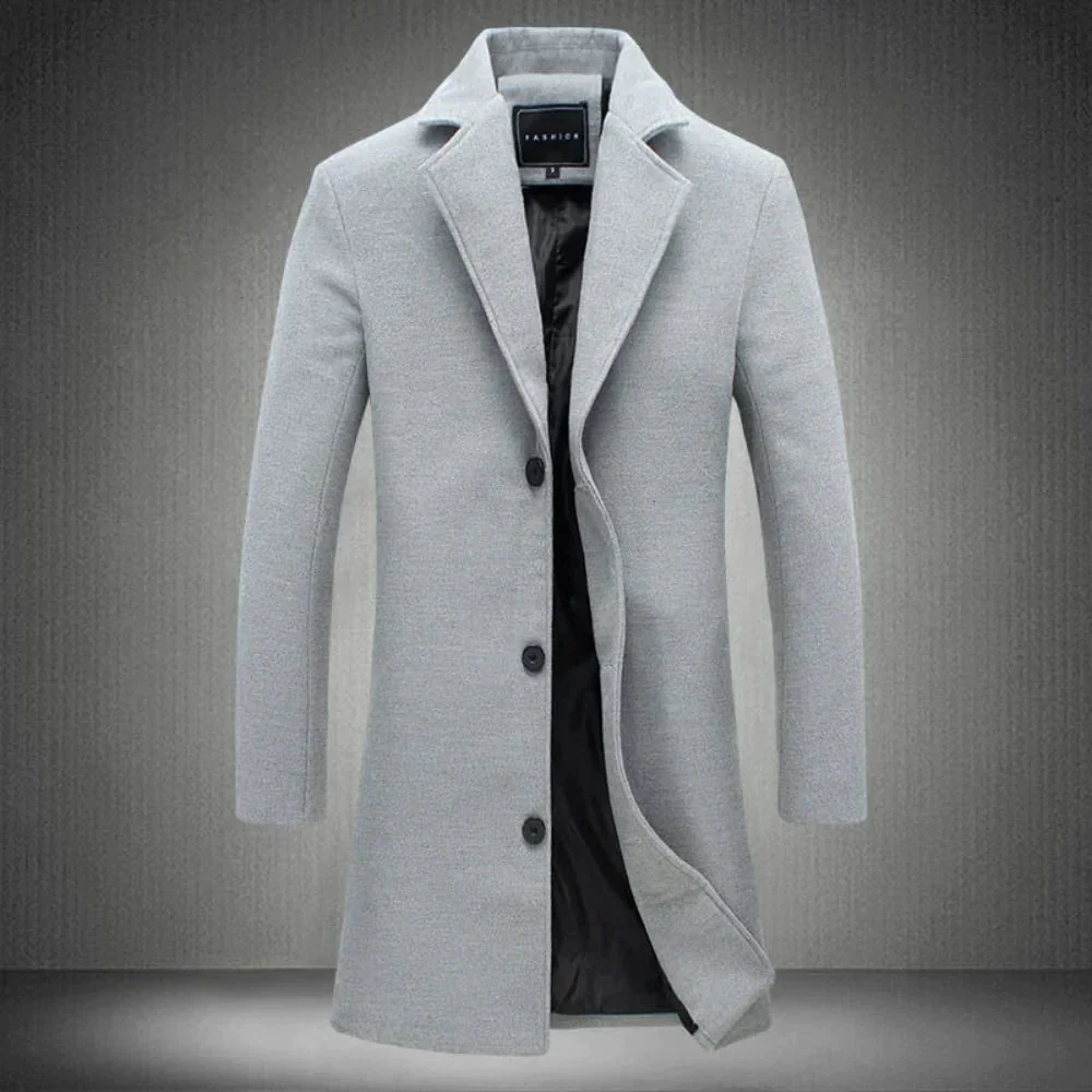Heren Overjas van Wol met Elegante Stijl - Image 4