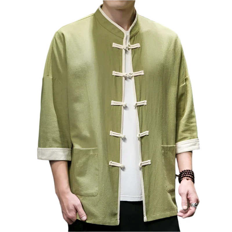 Heren Overshirt Japanse Stijl Katoen en Linnen - Image 2