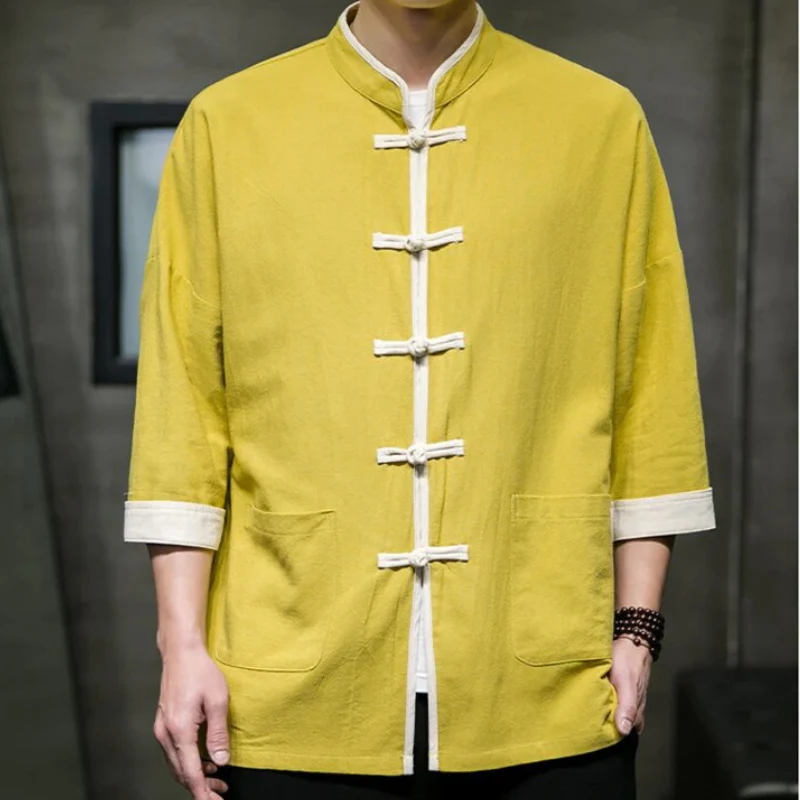 Heren Overshirt Japanse Stijl Katoen en Linnen - Image 6