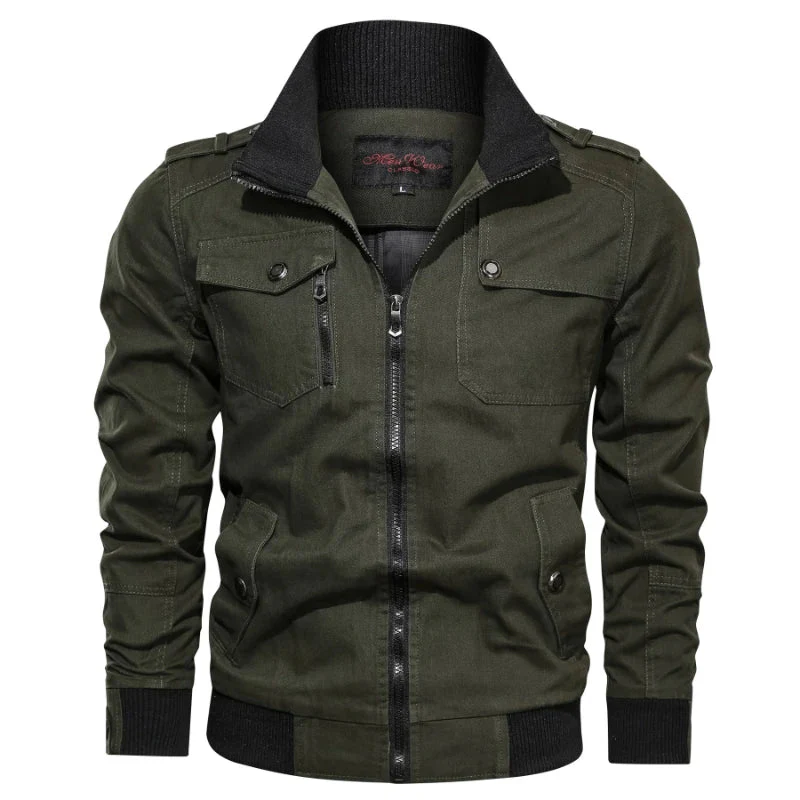 Heren Oversized Jas met Staande Kraag en Ritszakken - Image 2