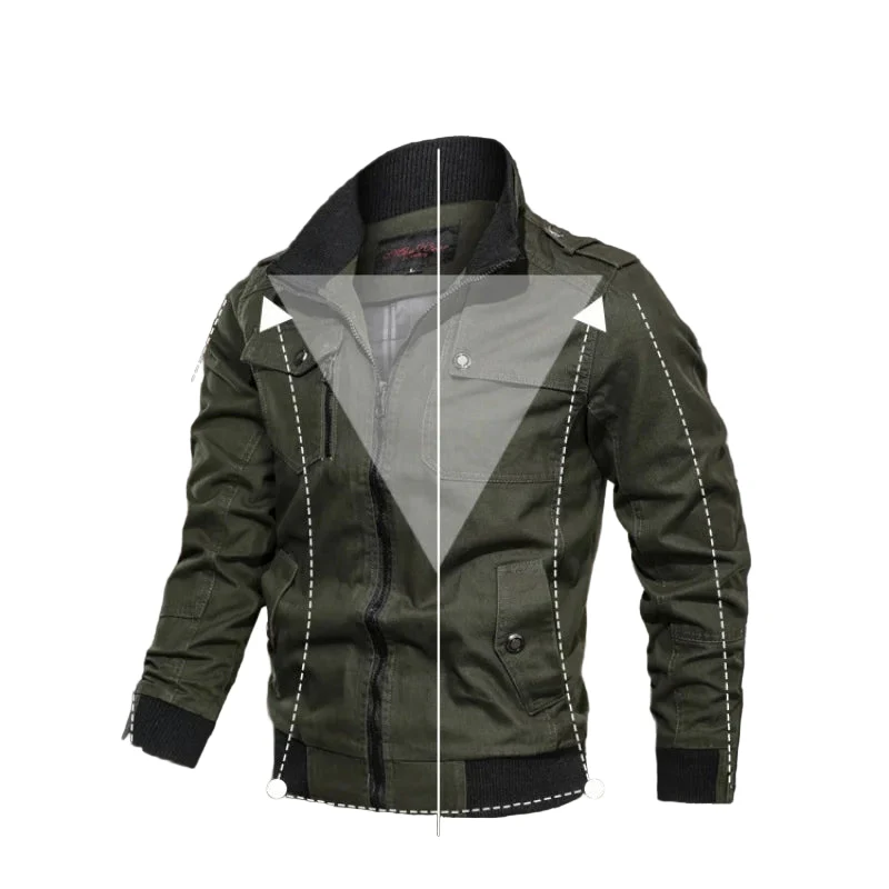 Heren Oversized Jas met Staande Kraag en Ritszakken - Image 3