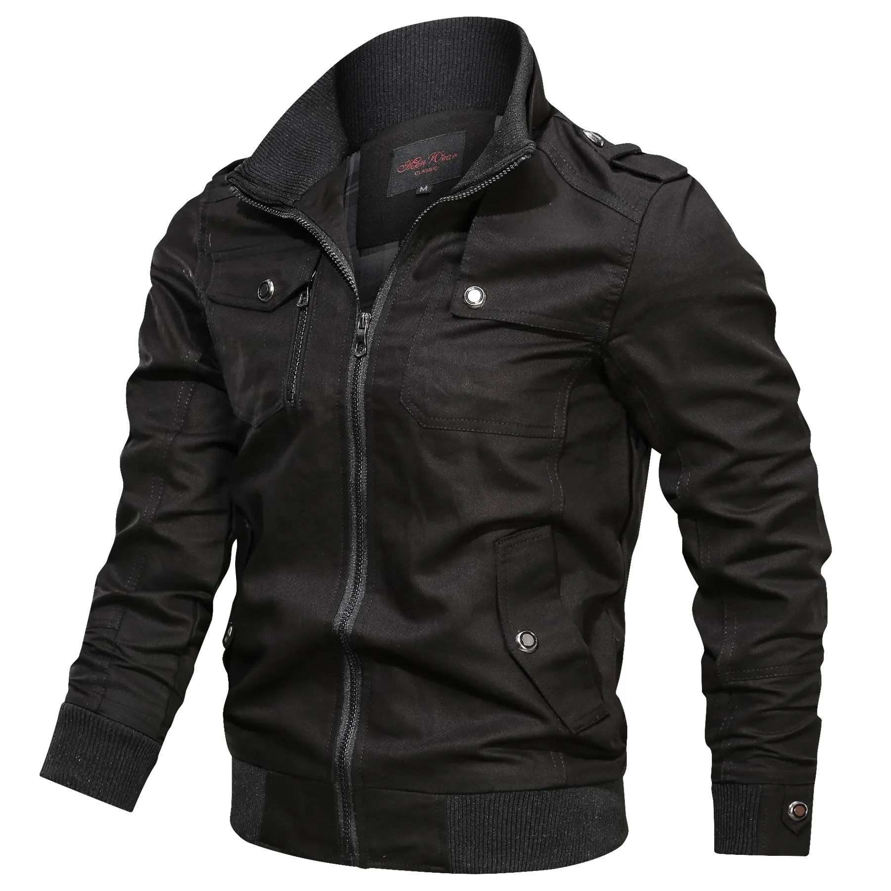 Heren Oversized Jas met Staande Kraag en Ritszakken - Image 5