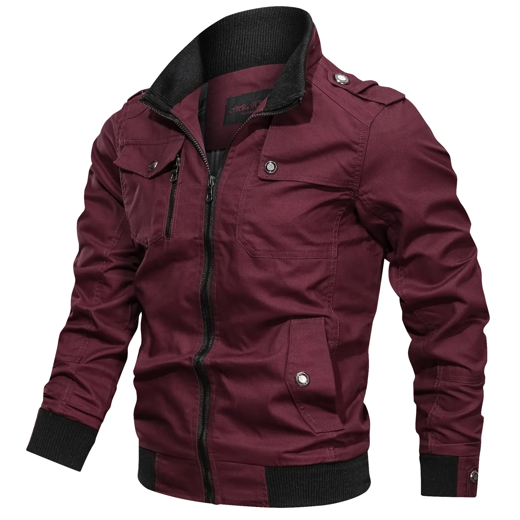 Heren Oversized Jas met Staande Kraag en Ritszakken - Image 6