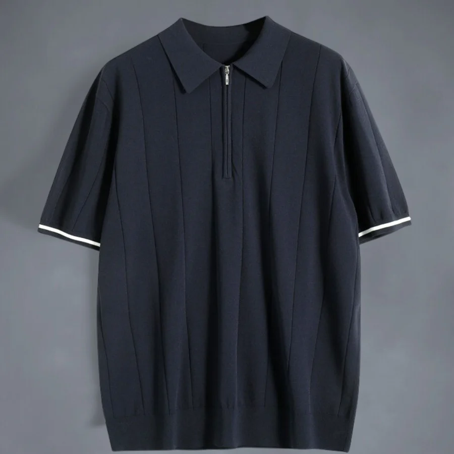 Heren Polo Shirt Katoen Met Kwart Rits - Image 3