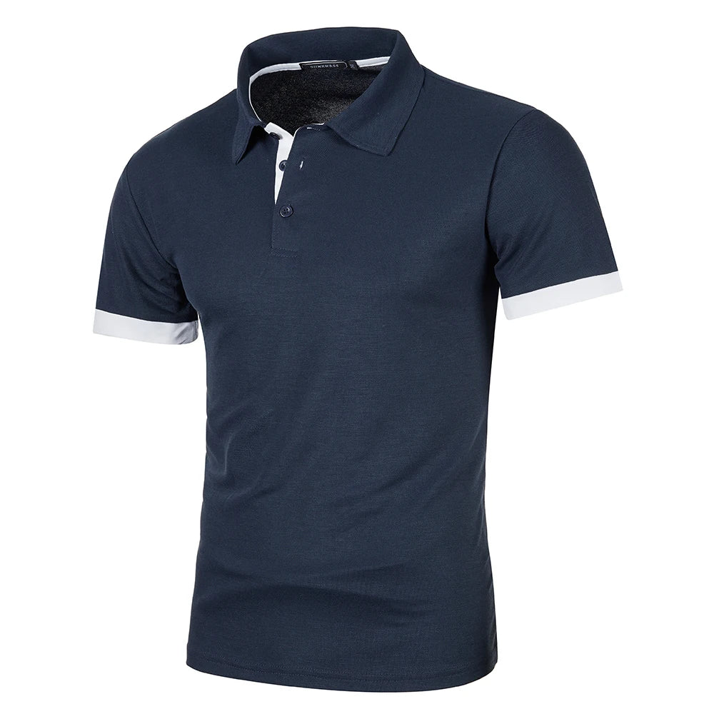 Heren Polo Shirt Korte Mouwen Contrastkleur Casual - Image 10