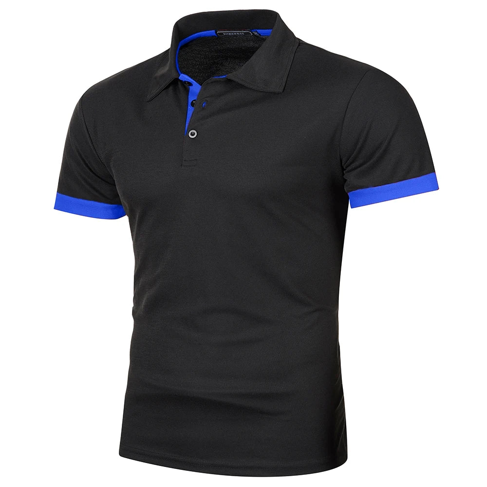 Heren Polo Shirt Korte Mouwen Contrastkleur Casual - Image 11