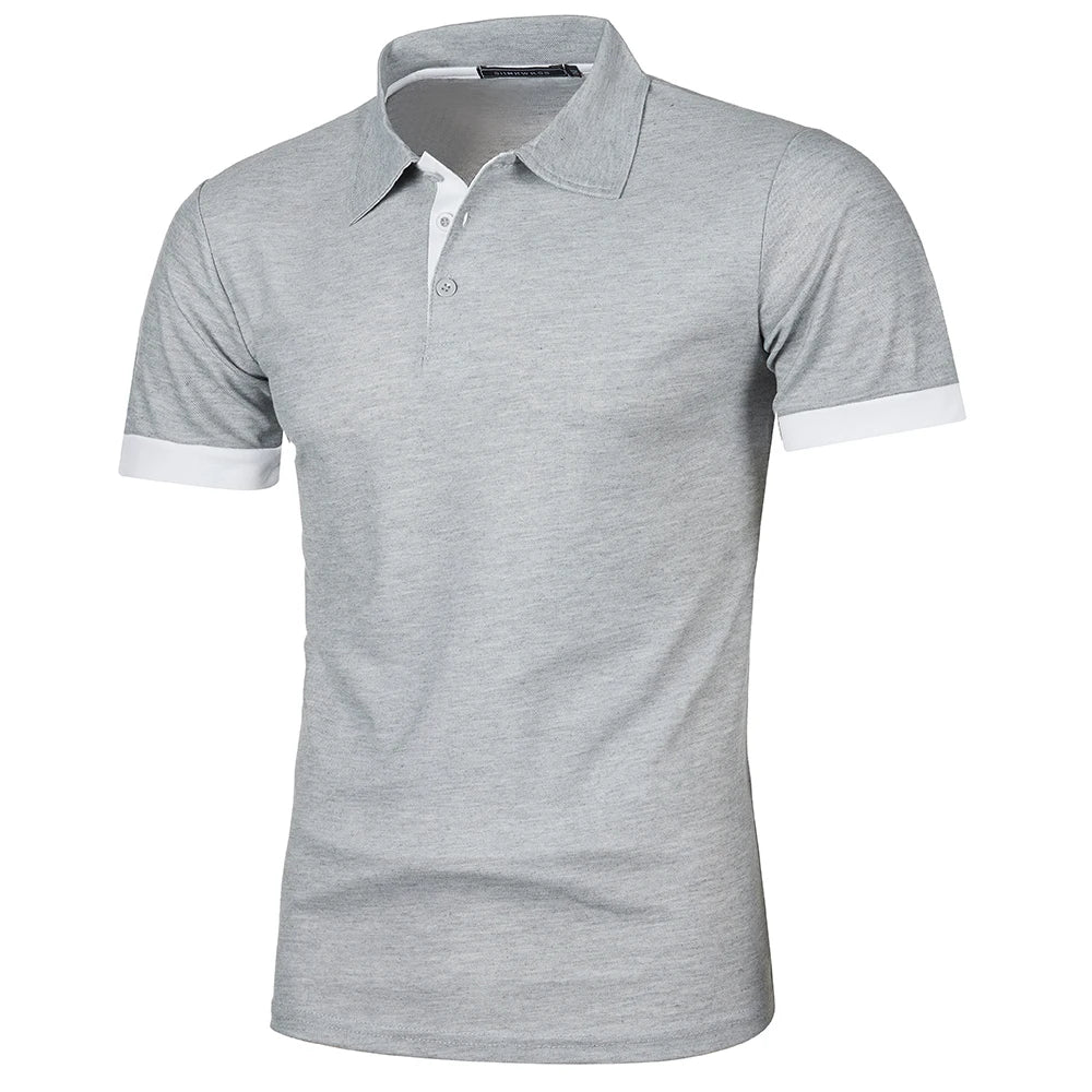 Heren Polo Shirt Korte Mouwen Contrastkleur Casual - Image 12