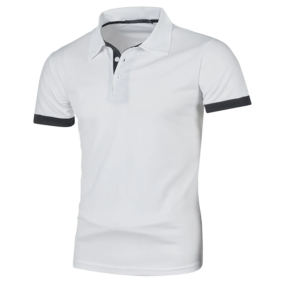 Heren Polo Shirt Korte Mouwen Contrastkleur Casual - Image 6