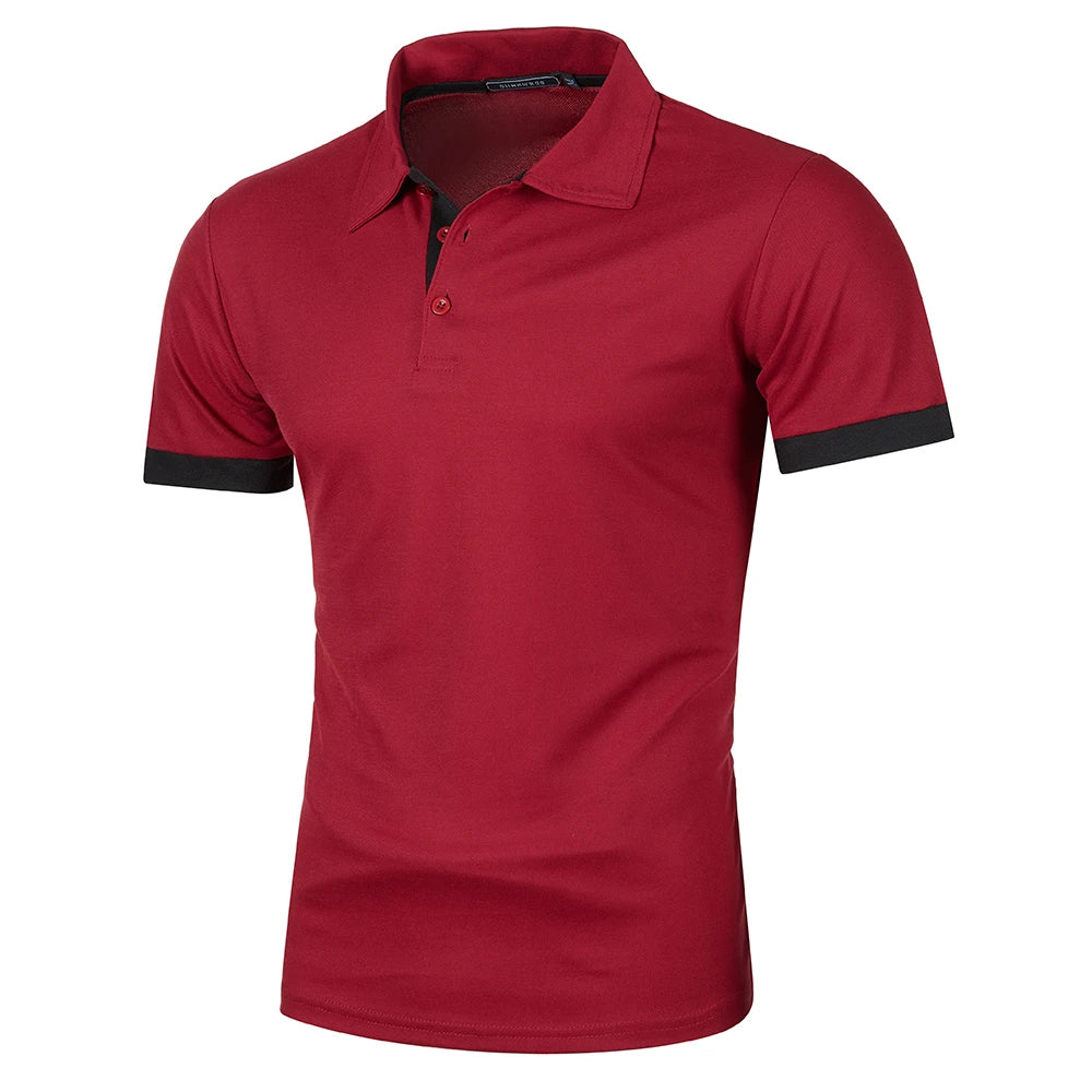 Heren Polo Shirt Korte Mouwen Contrastkleur Casual - Image 8