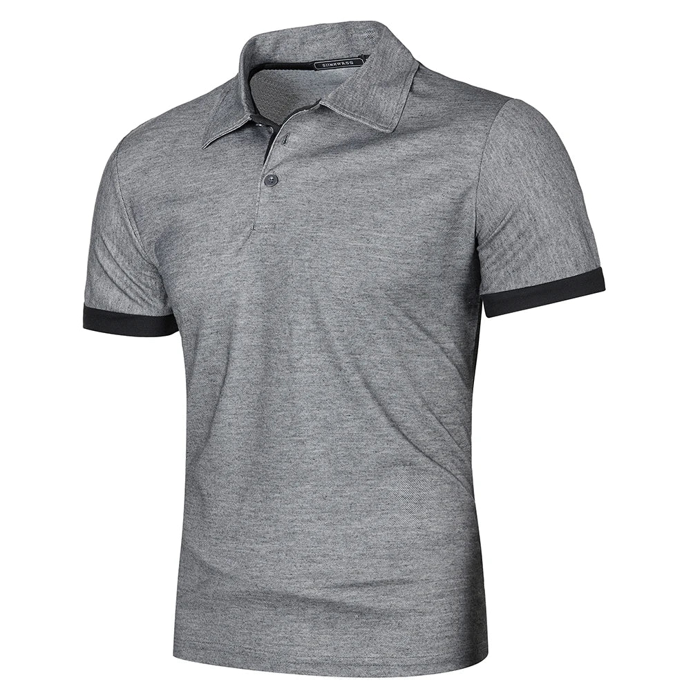 Heren Polo Shirt Korte Mouwen Contrastkleur Casual - Image 9