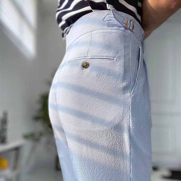 Heren Rechte Broek met Hoge Taille en Plissé Voorkant - Image 5